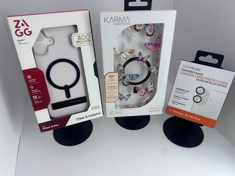 $60 iPhone 16 Plus Bundle: Zagg/Karma + DuraGlass Lens Protector - NWT